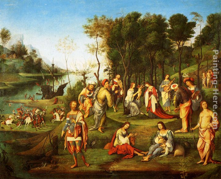 The Garden Of The Peaceful Arts painting - Lorenzo Costa The Garden Of The Peaceful Arts art painting